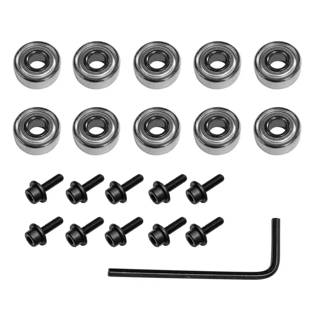 

10Pcs Bearings Router Bits Top Mounted Ball Bearings Guide 12.7mm Repairing Replacement Accessory Kit Hex Key Wrench