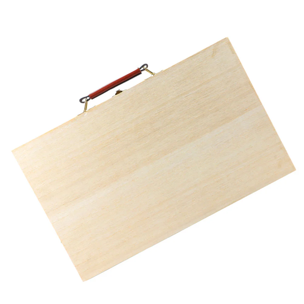 

Painting Box Watercolor Oil Pen Case Handle Makeup Suitcase Container Drawing Accessory Wooden Lightweight Colored Student