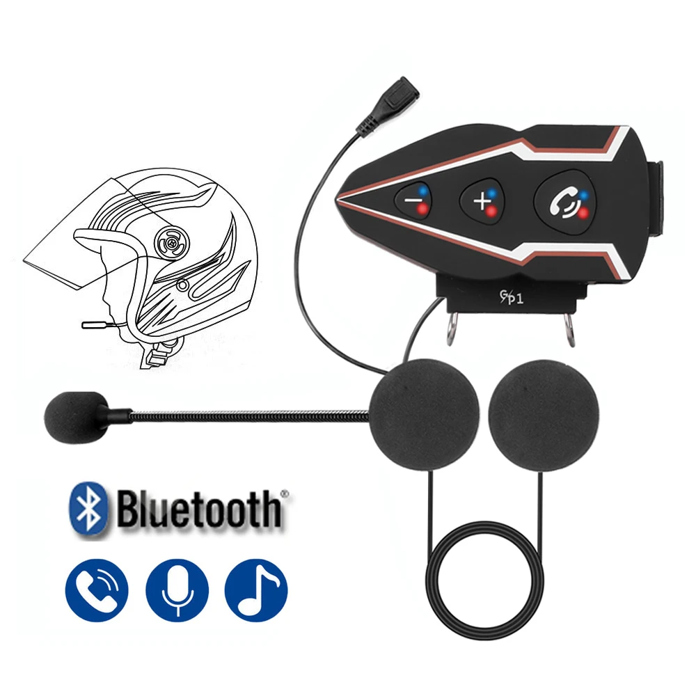 With LED Lamp Motorcycle Helmet Headset Bluetooth 5.0 2600mAh Wireless Moto Earphone Waterproof Auto Answer Voice Assistant