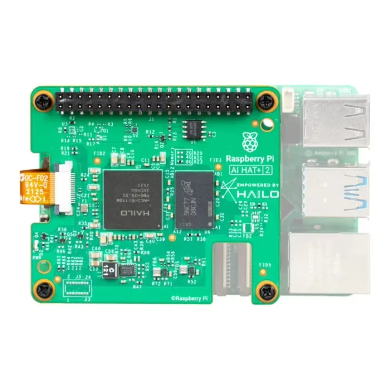 Фото Плата расширения BoMaSRaspberry Pi AI HAT+ 2, AI-акселератор Hailo-10H с производительностью 40 TOPS и 8 ГБ выделенной встроенной памяти, для Pi 5 №2