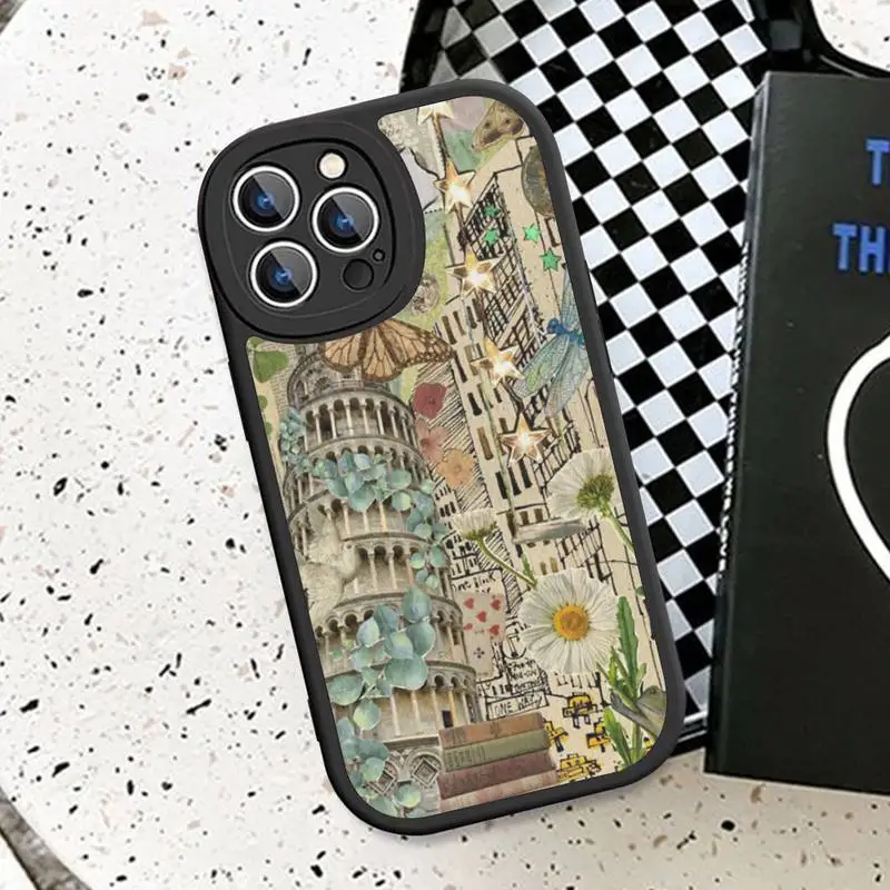 World Famous Building Travel Phone Case Hard Leather For iPhone 14 13 12 Mini 11 14 Pro Max Xs X Xr 7 8 Plus