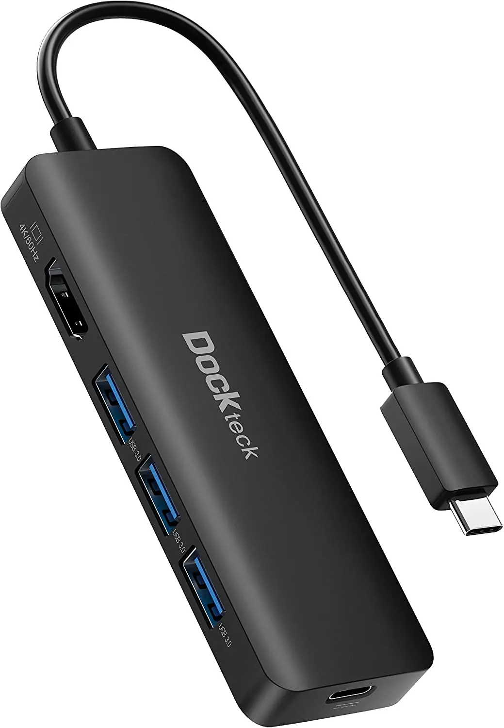 

USB C HUB 4K 60Hz, Dockteck USB-C Multiport Adapter 5-in-1 with 4K HDMI, 100W Power Delivery, 3 USB 3.0 Data Port for MacBook