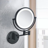 makeup mirrors black brass led extending folding wall mounted double side led light mirror 3x 5x 10x magnification bath mirrors