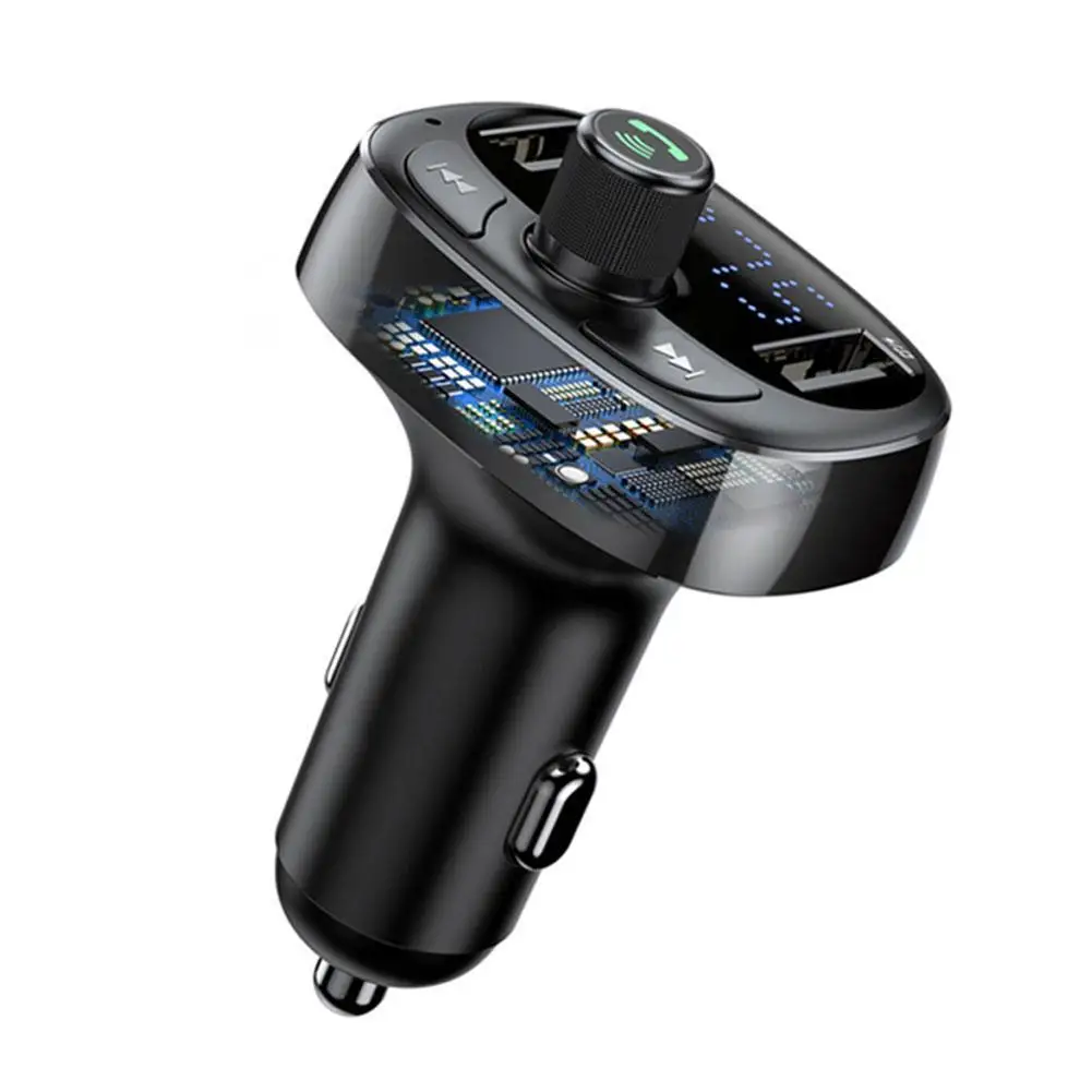 

LCD Display FM Transmitter Car Charger Dual USB Phone Charger Handsfree Bluetooth MP3 Player Born To Listen Music In Car