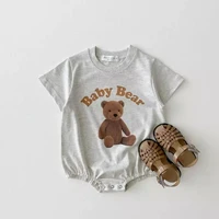 2022 summer new baby cartoon bodysuit for boy girl lion bear bunny animal print infant short sleeve jumpsuit baby clothes 0 24m