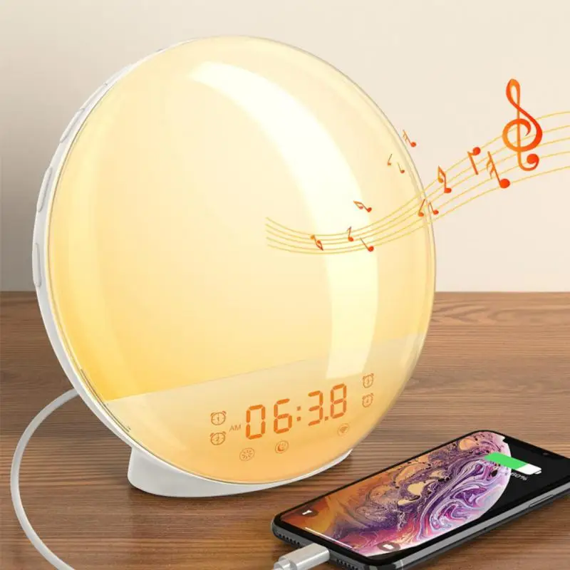 

Snooze Digital Alarm Clock Smart Home Beside Night Lamp Sleep Aid Colorful Bedroom Multifunctional Sunrise Simulation Wifi Tuya