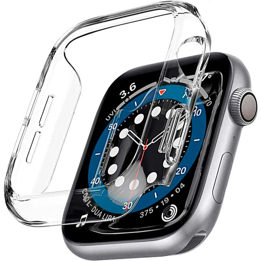 Чехол для Apple Watch чехол 6 SE 5 4 3 40 мм 44 42 38 аксессуары PC защитный бампер iWatch серии 7 8 41