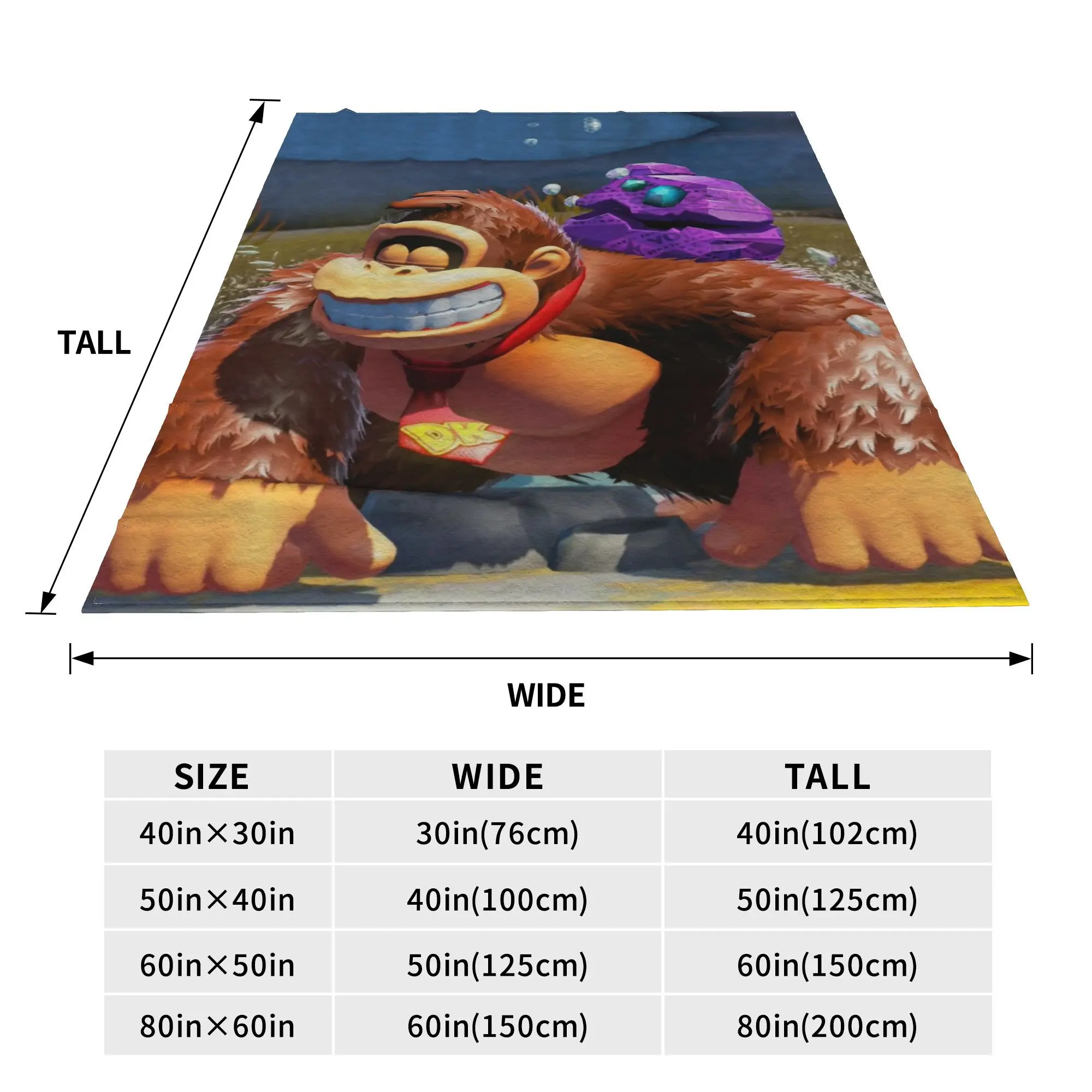 Фото Игровое одеяло Donkey Kong Bananza, теплое флисовое одеяло для дивана, постельное белье, дорожные пледы, покрывало, одеяло №2