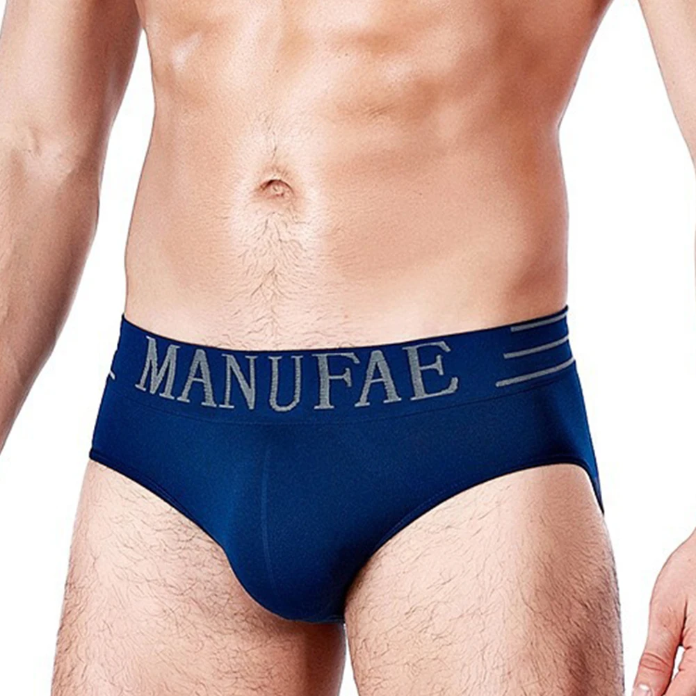 

Трусы-брифы мужские с выпуклым мешочком, спортивные Бесшовные Удобные дышащие быстросохнущие Трусы со средней талией, нижнее белье