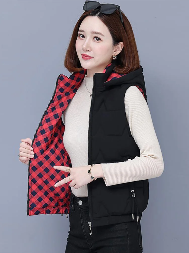 Осень-зима 2024 новый женский пуховый жилет с хлопковой подкладкой в стиле вестерн
