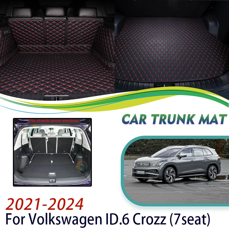 

Car Rear Trunk Storage Pad For VW Volkswagen ID.6 ID6 ID 6 Crozz 2021 2022 2023 2024 7seat Leather Matt Carpets Auto Accessories