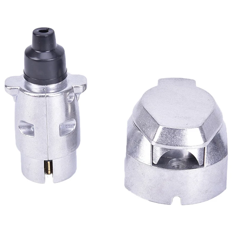 

12V 7Pin Aluminum Alloy Connector Socket & EU Plug Trailer Car Caravan Towbar #1