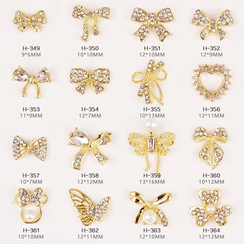 

3PCS New Nail Art Butterfly Combined with Gold Jewelry Hollow Metal Love Rhinestone Super Flash Butterfly Nail Decoration Drill