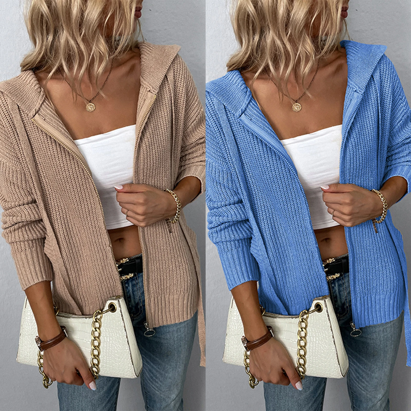 

Woman Jacket Fashion Long Sleeeve Outfit Hooded Sweater Coat Women Warm Sweaters 2023 Ladies Fashion Winter Fashion Cardigan