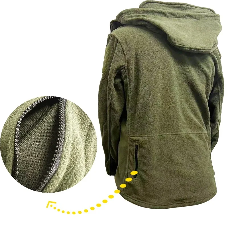 Military Fleece Outdoor Sports Hiking Polar Jacket Winter Fleece Jacket Men's Multi-functional Tactical Jacket Combat Jacket