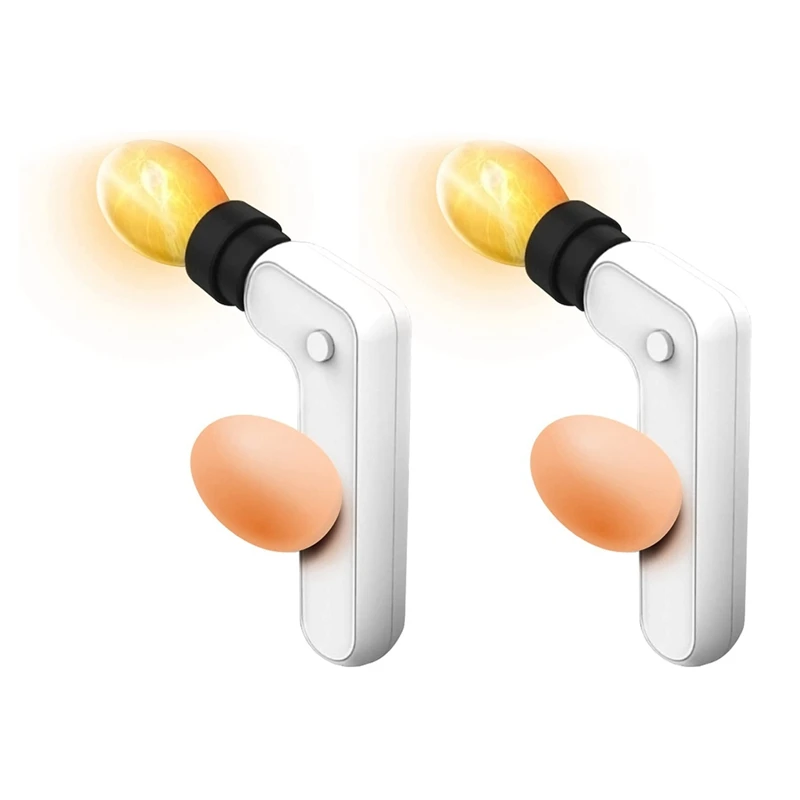 

2X Egg Candler Tester Rechargeable Wireless Cool Light Incubator Candling Lamp With Two Soft Head Fit For All Eggs Type