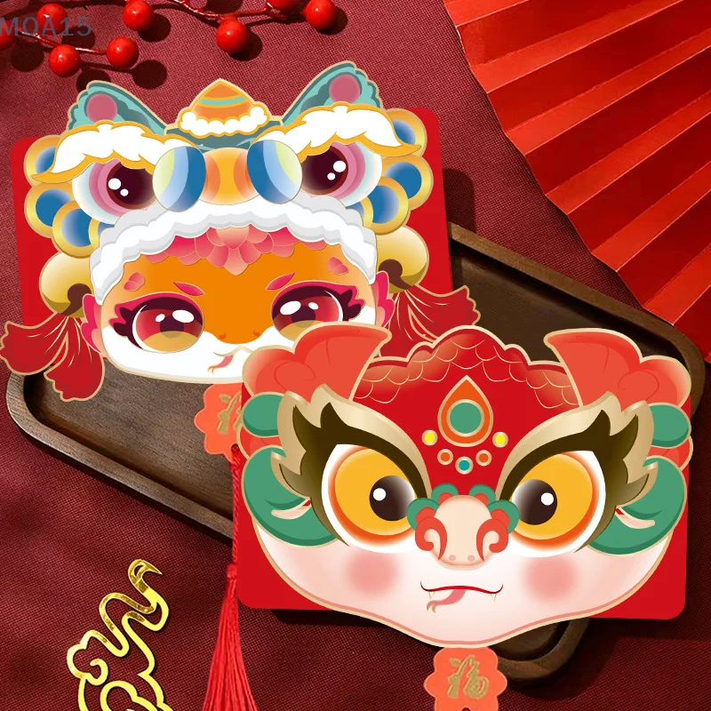 Складные красные конверты 2025 года счастливая змея карманы китайский Новый год