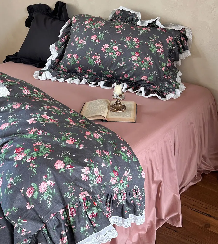 Винтажный комплект постельного белья с французским цветком полный королевский