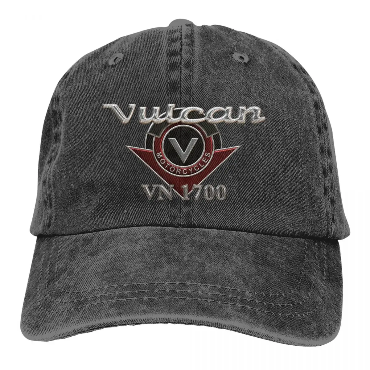 

Kawasaki-Vulcan Caps Vulcan Motorcycle VN 1700 Outfit Trucker Hat Distressed Denim Washed Caps Motor Riding Headwear