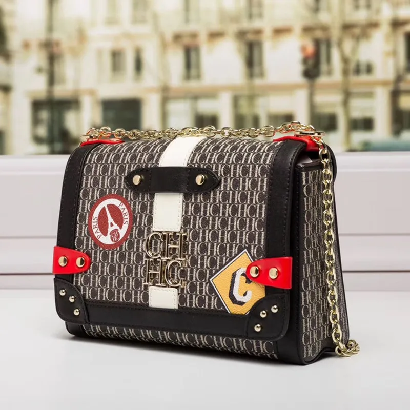 

2022 Luxury Fashion Ladies Handbag 100% Genuine Leather New Classic Letters CH Luxury Designer One-shoulder Messenger Bag Wallet