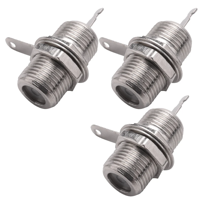 

15 Pcs F Type Panel Mounted Socket Female Jack Solder Connector Adapter