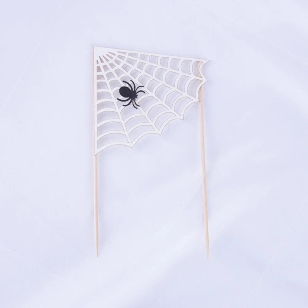 

3pcs Theme Spider Web Cake Picks Cupcake Decor Party Supplies