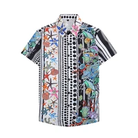 2022 summer mens three dimensional printing v neck shirt beach casual short sleeve shirt party couple top