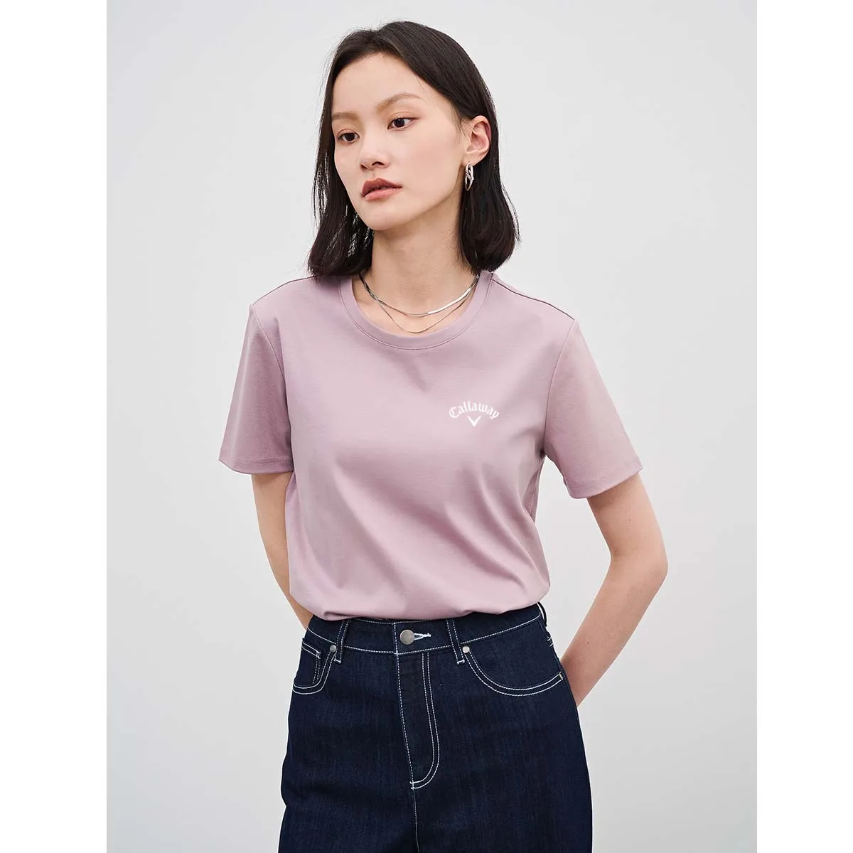 Women Pure Colour Golf T-shirt Short-sleeved Casual Top Thick Cotton Half-sleeve  O-neck T Shirt Mercerized  Simple