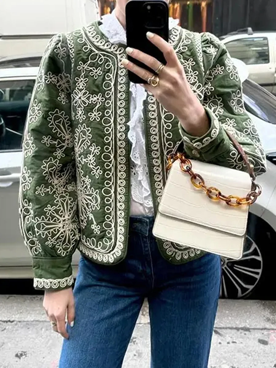 Женская легкая Повседневная куртка с цветочным принтом и длинными рукавами