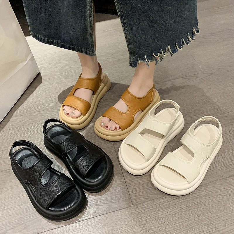 

BCEBYL Spring And Summer Fashion New Breathable Casual Sports Round Toe Flat Sandals Shoes For Women Zapatos Mujer