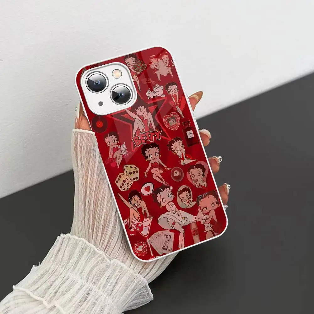 Защитное стекло с изображением Бетти Боп для iPhone 14, 13, 12, 11 Pro, Mini, XS MAX, 14 Plus, X, XS, XR (art.: 3920daf552eeb) - 3920daf552eeb