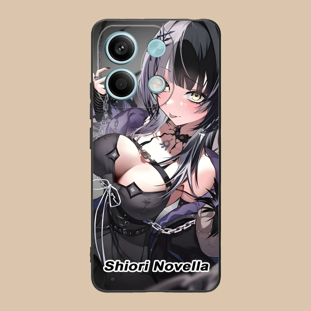 Shiori Novella Fashion Mobile Cell Phone Case for Xiaomi Redmi 14 13 13C 12 12C 10 10C A1 A2 A3 Plus 5G Black Cover Shell
