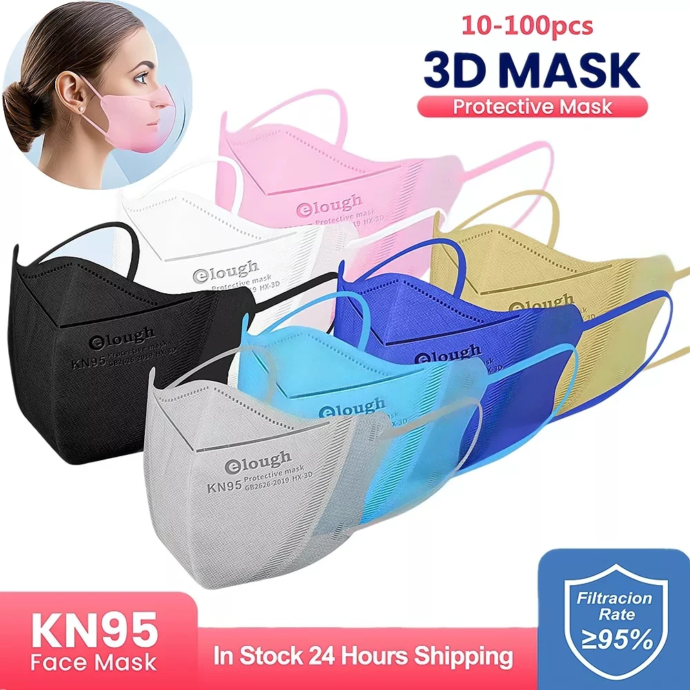 

Маски для взрослых FFP2 многоразовая Складная 4-слойная маска для лица KN95, гигиеническая маска с заушными петлями для защиты рта pm2.5, быстрая д...