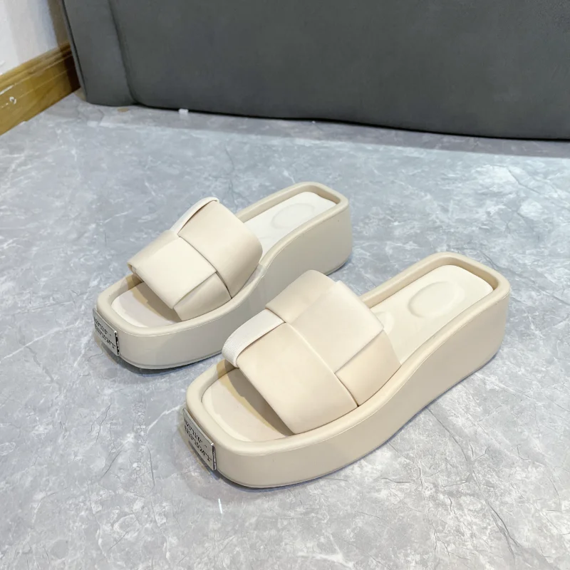 

Сандалии женские на толстой подошве, повседневные Нескользящие, пляжные шлепанцы для беременных, летняя верхняя одежда, 2023