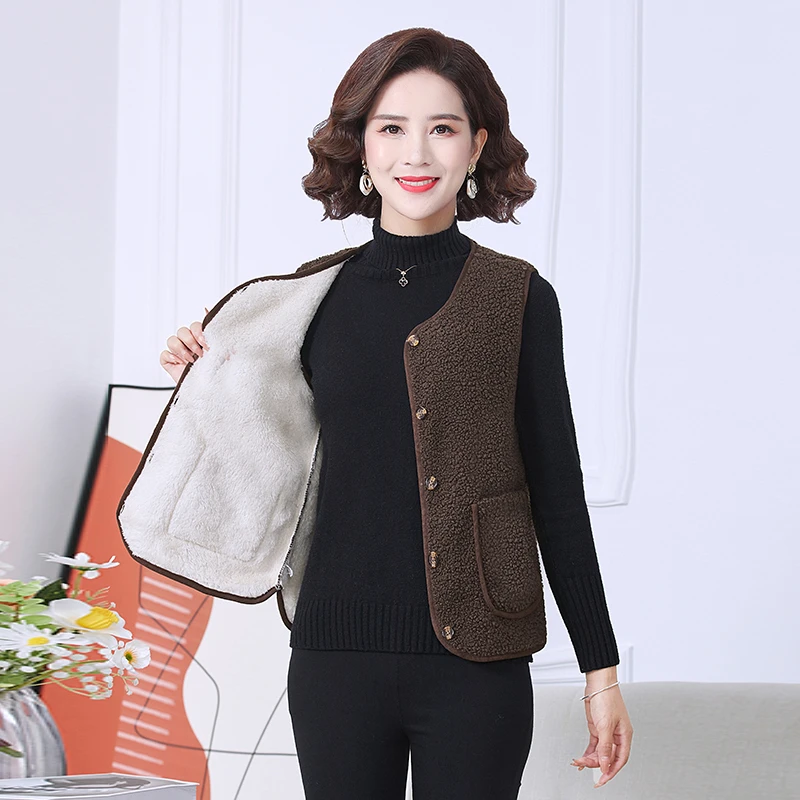 Женский Флисовый Жилет Осень-зима Корейский Стиль Дикой Природы Искусственный