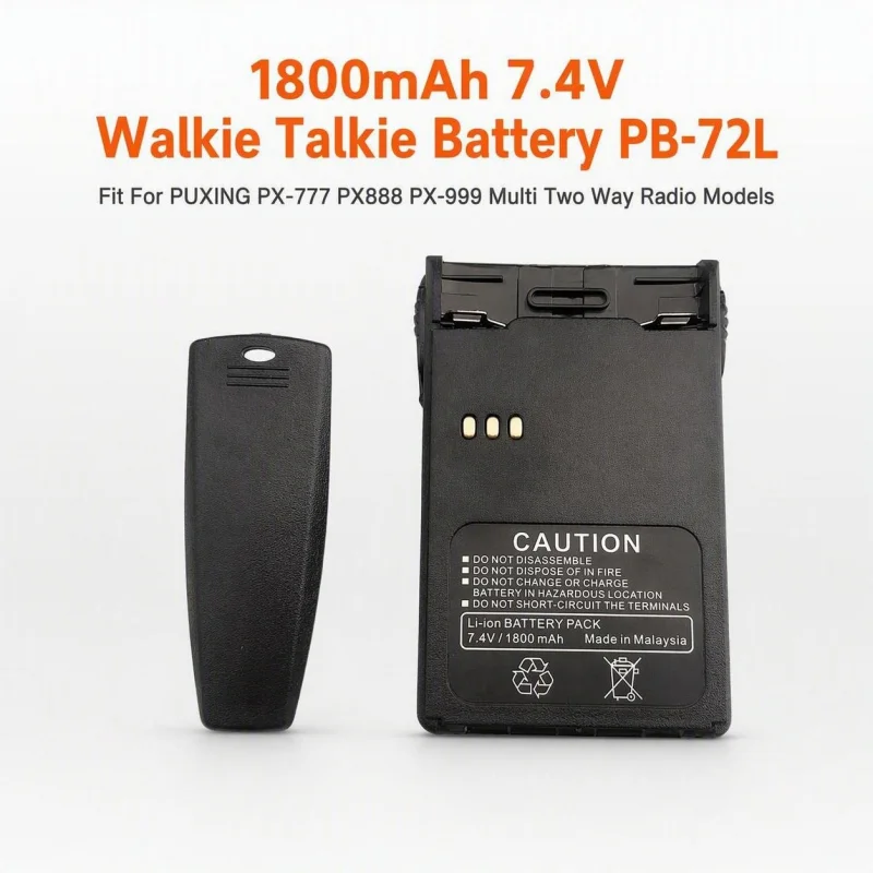 Фото Аккумулятор для рации 7.4V 1800mAh PB-72L для PUXING PX-777 PX888 PX-999 PX-328 PX-728 PX-777Plus VEV-3288S №1