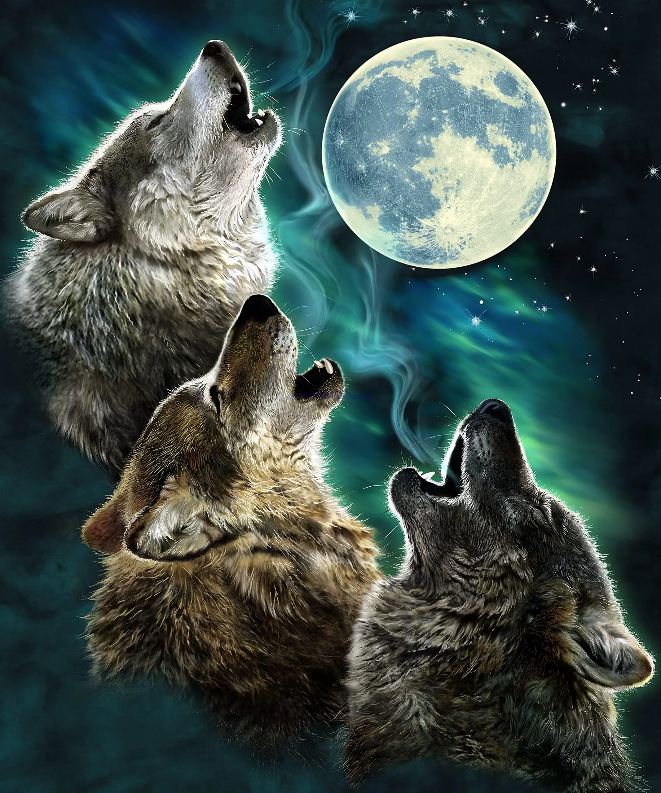 

Dawhud Direct Three Wolf Moon Super Soft Plush Fleece Throw Blanket