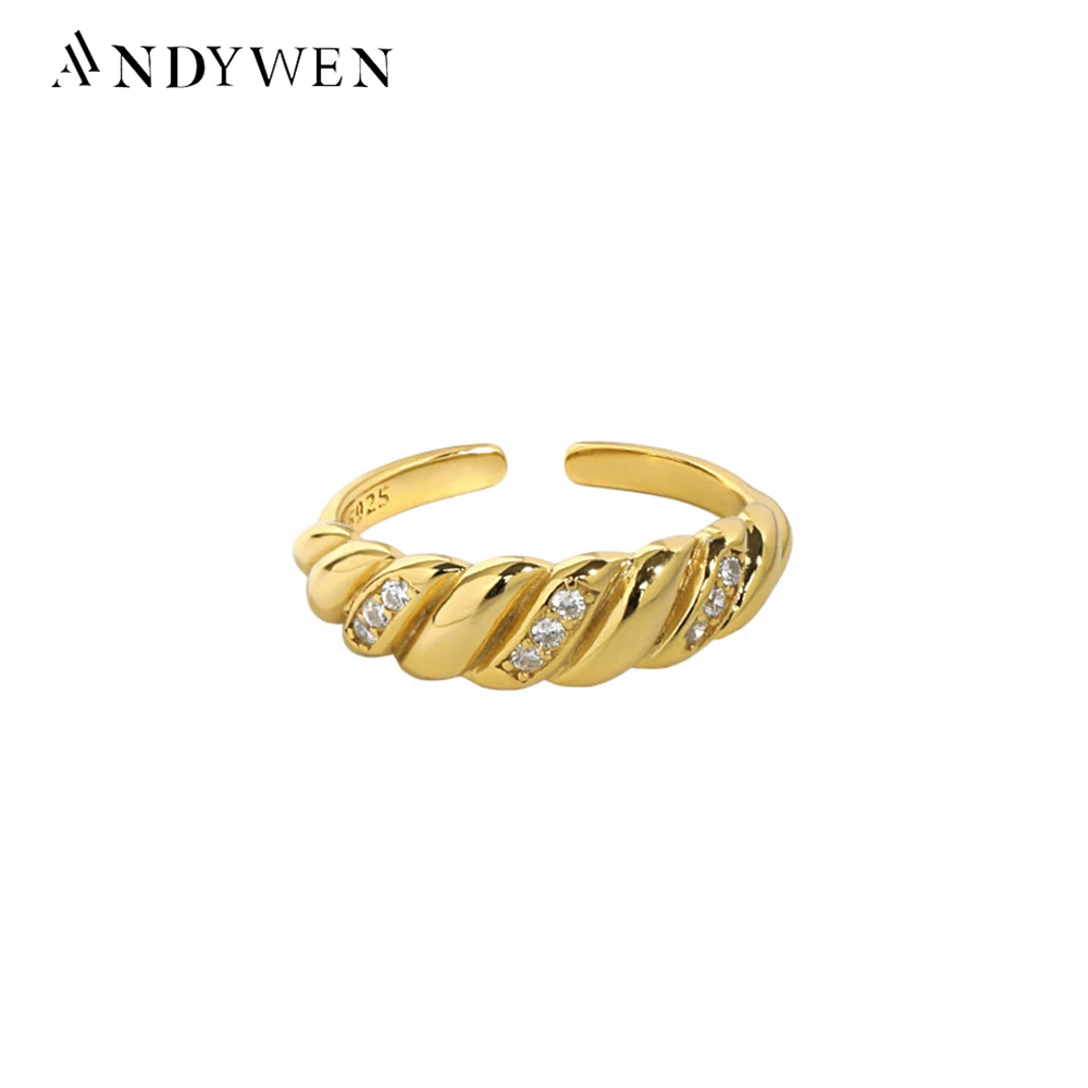 

Кольцо женское ANDYWEN, из серебра 925 пробы, с прозрачным цирконием