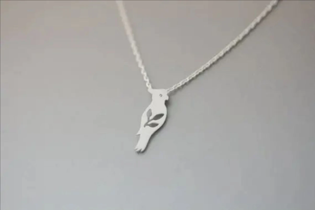 Милый Серебряный кулон в виде попугая