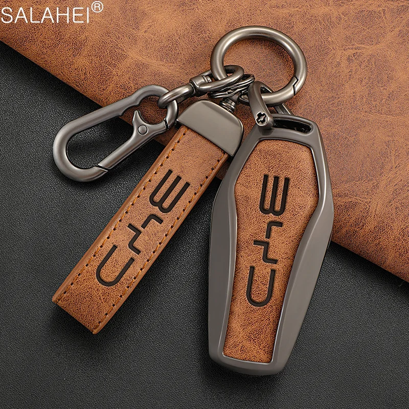 

Car Leather Zinc Alloy Remote Key Case Cover For BYD Tang EV600 Han EV Yuan PLUS ATTO 3 Song PLUS Pro MAX DMI MAX Qin Accessorie