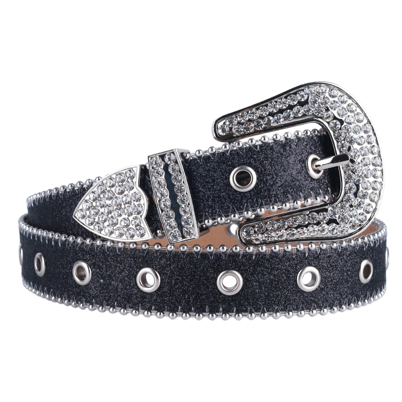 Western Punk Cowboy Cowgirl Rhinestones Belts For Women Man High Quality Bling Bling Diamond Crystal Studded Belt For Jeans