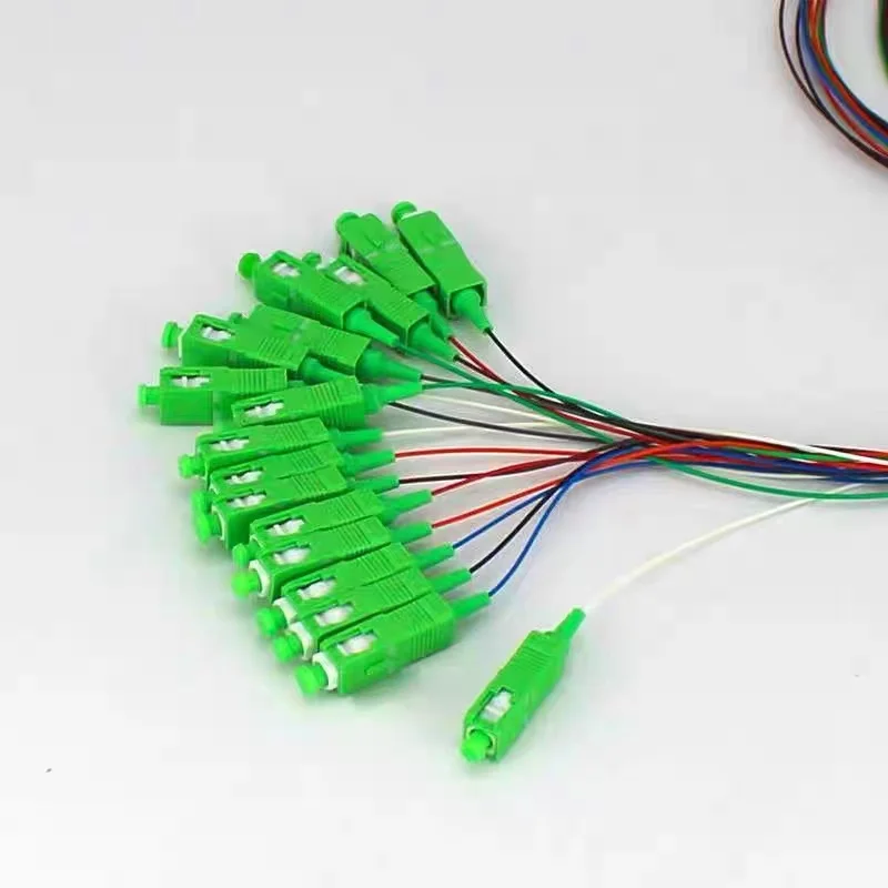 

wholesale 50PCS Fiber Optic Splitter SC/APC 1x16 mini 0.9mm PLC Optical Splitters colored fiber FTTH 1*16 FBT Optical Coupler