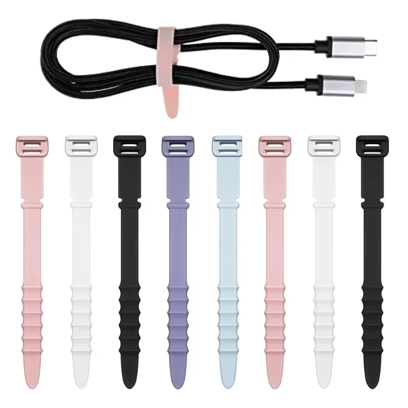 

NEW 5Pcs Silicone Data Winder Earphone Clip Organizer Tie for Mouse Headphone Charger Cord Holder Strap Desk Tidy