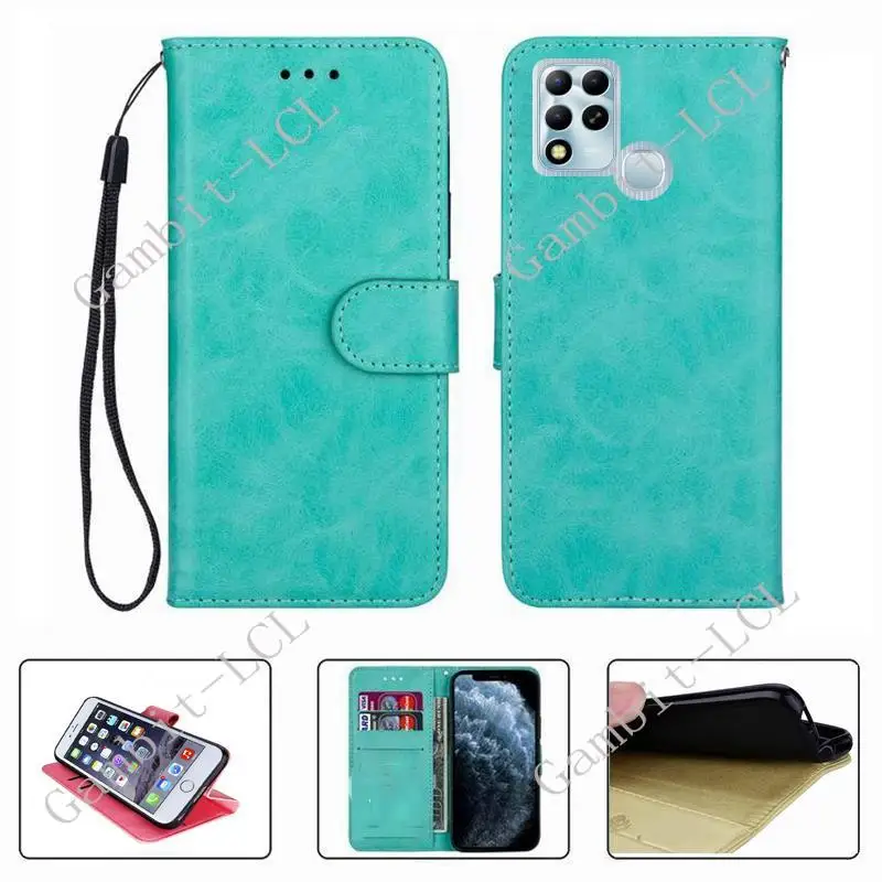 

For Infinix Hot 11 Helio G37 6.82" 2021 Wallet Case High Quality Flip Leather Phone Shell Protective Cover Funda