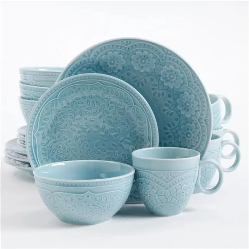 

92456.16 Alemany 16 Pieces Dinnerware Set, Aqua