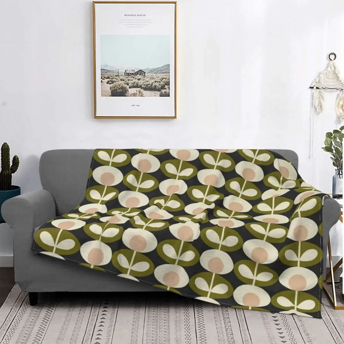 

Одеяло Orla Kiely из кораллового флиса, плюшевое весенне-осеннее, простое портативное теплое одеяло для постельного белья, офисное одеяло