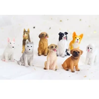 2022mini resin dog figures hand painted puppy ornament for dollhouse collection cake toppers