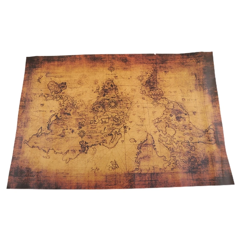 

Большой бумажный ретро-постер в винтажном стиле с изображением глобуса, старой карты мира, подарки X 51 см