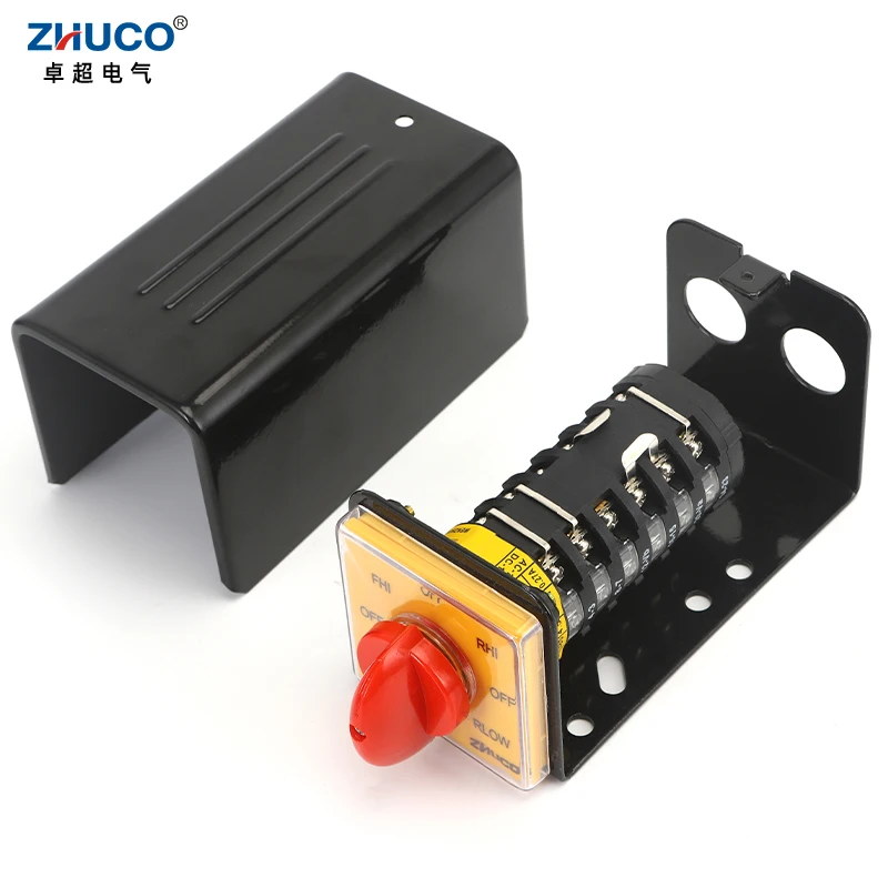 ZHUCO SZW25-64D/6BF 25A 6-полюсный 24 винтовой 8 позиционный фрезерный станок, универсальный переключатель с защитной металлической оболочкой