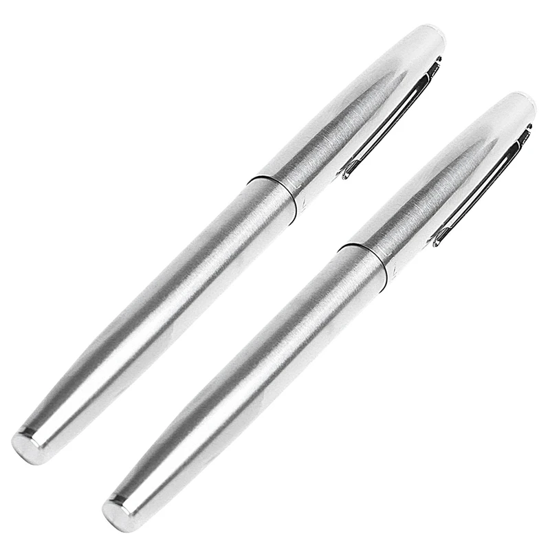 

2X Jinhao 911 Steel Fountain Pen With 0.38Mm Extra Fine Nib Smooth Writing Inking Pens For Christmas
